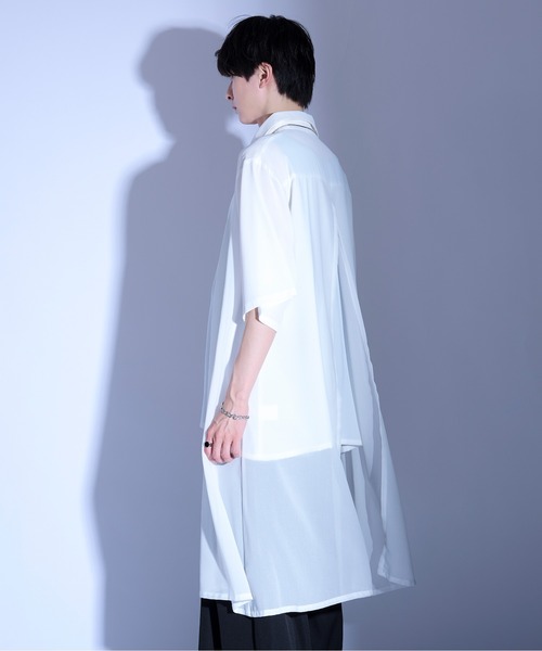 「Ellno Loset」 半袖シャツ SMALL ブルーグレー メンズ_画像8