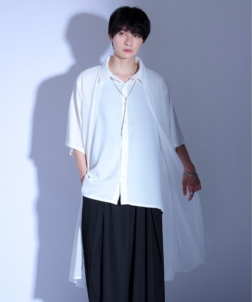 「Ellno Loset」 半袖シャツ SMALL ブルーグレー メンズ_画像9