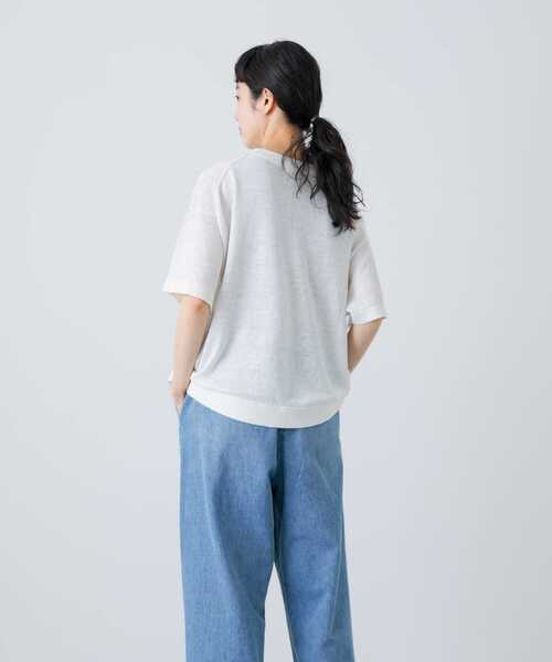 「かぐれ」 半袖ニット FREE オフホワイト レディース_画像5