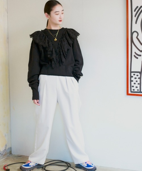 「CREOLME」 パンツ SMALL ホワイト レディース_画像4