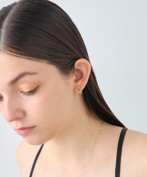 ピアス 「レースライン」 K18YG ダイヤモンド ピアス レディースの画像