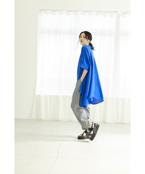 「OSMOSIS」 「loaf」イージーパンツ ONE SIZE グレー レディース_画像4