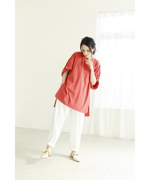 「OSMOSIS」 「loaf」イージーパンツ ONE SIZE グレー レディース_画像6