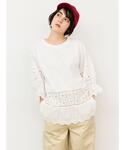 tシャツ 「汗染み防止」レース切替トップス レ...の詳細画像4