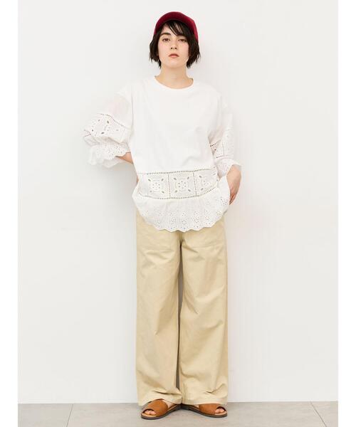 Samansa Mos2（サマンサモスモス） tシャツ 「汗染み防止」レース切替