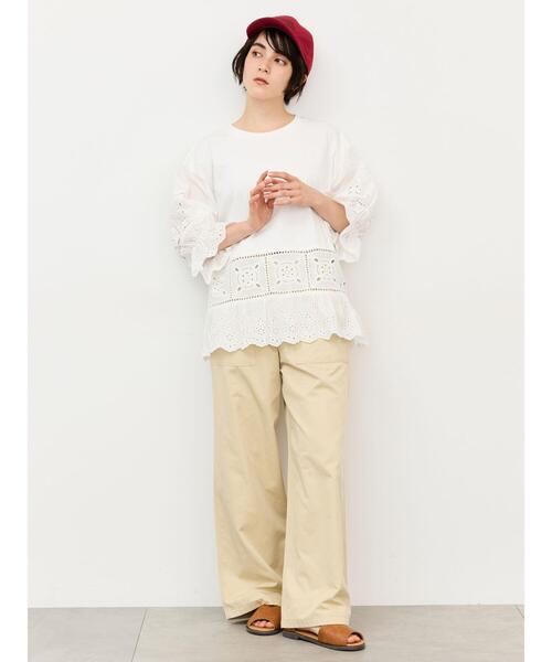Samansa Mos2（サマンサモスモス） tシャツ 「汗染み防止」レース切替