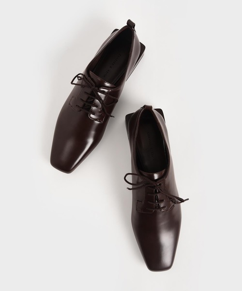 CHARLES & KEITHフォーマルシューズ スクエアトゥ ダービーシューズ CHARLES ＆ KEITH ローファー クラシックスクエアトゥローファー