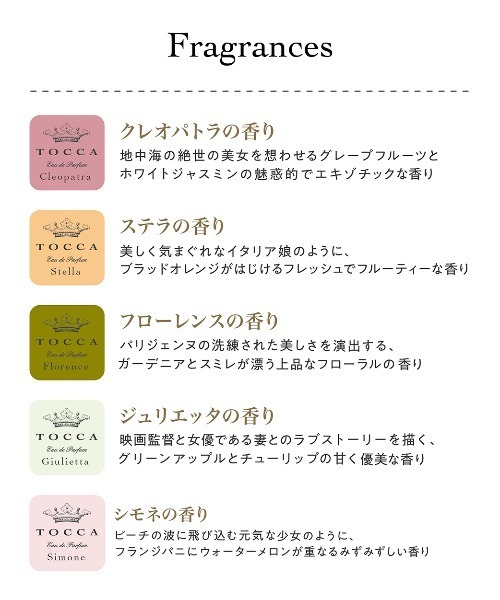 TOCCA BEAUTY（トッカビューティー） 香水 TOCCA（トッカ） ミニ