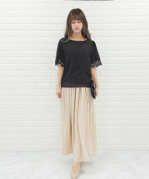 ブラウス シャツ テープレース半袖シャツ レディース Lace Ladies ブラウス シャツ 半袖レーススリーブ シフォンプル