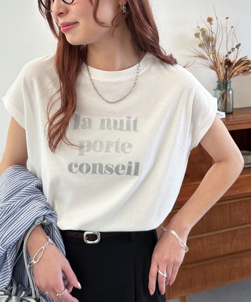 Discoat tシャツ 「WEB限定」カールロゴフレンチスリーブTシャツ