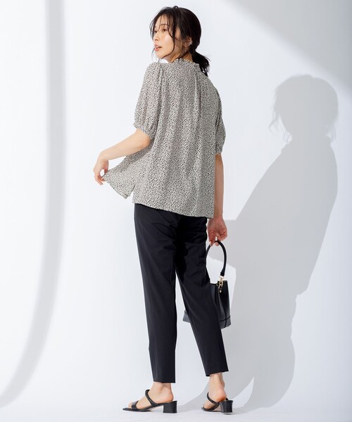 23区 シャツ ブラウス 「洗える」バックサテンアムンゼン