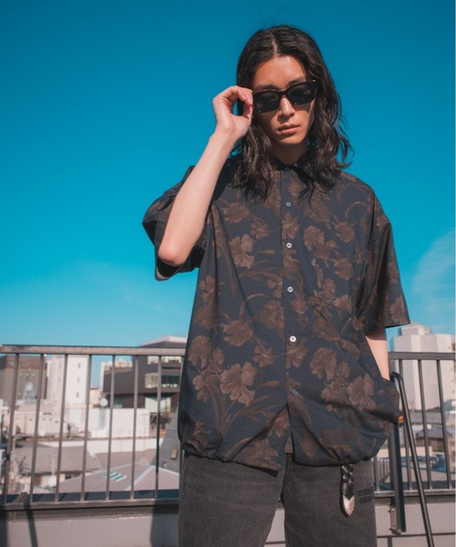 ブラウス シャツ 「ADAMPATEK/アダムパテック」floral pattern short sleeve shirt フラワー柄シャツ レディー ADAM PATEK シャツ 「ADAMPATEK/アダムパテック」floral pattern