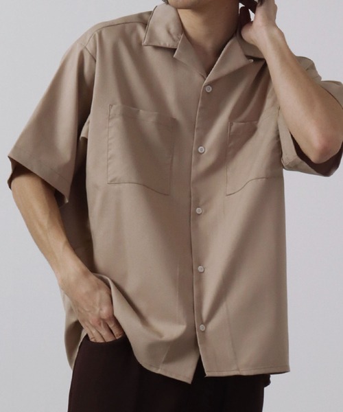 79644　OLLEBOREBLA　半袖シャツ OY シャツ 「OY/オーワイ」 LEATHER POCKET HALF SHIRTS/レザー