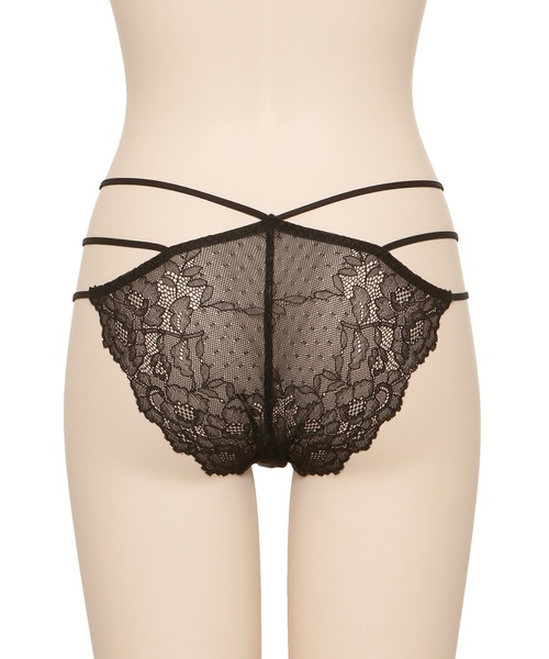 ★Ravijour★スピンドルリボン★ウエストコードレースブラショーツ★下着★黒 Ravijour - ☆Ravijour☆スピンドルリボン☆ウエストコードレースブラ