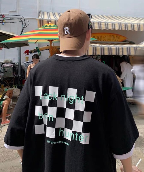 96thes tシャツ 韓国ストリート ビッグシルエットプリントロゴTシャツ