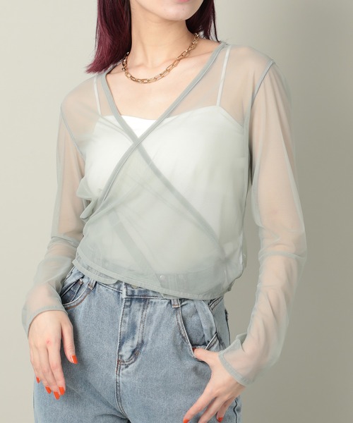 ブラウス シャツ 「simone wild」NET WRAP BLOUSE レディース