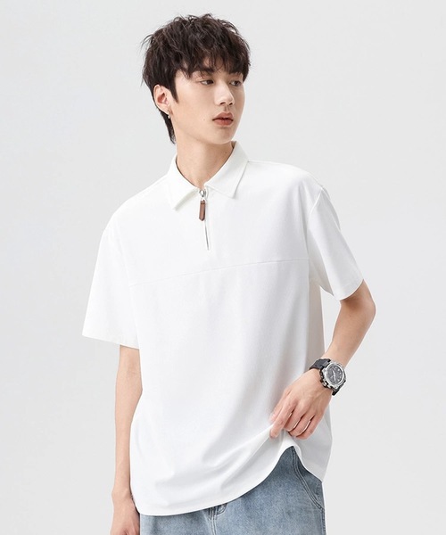 Cloudstyle ポロシャツ 「Cloudstyle」ハーフジップ 半袖