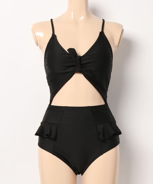PrettyLittleThing★水着 フロントリボン ベアトップ ワンピース PrettyLittleThing☆水着 フロントリボン ベアトップ ワンピース