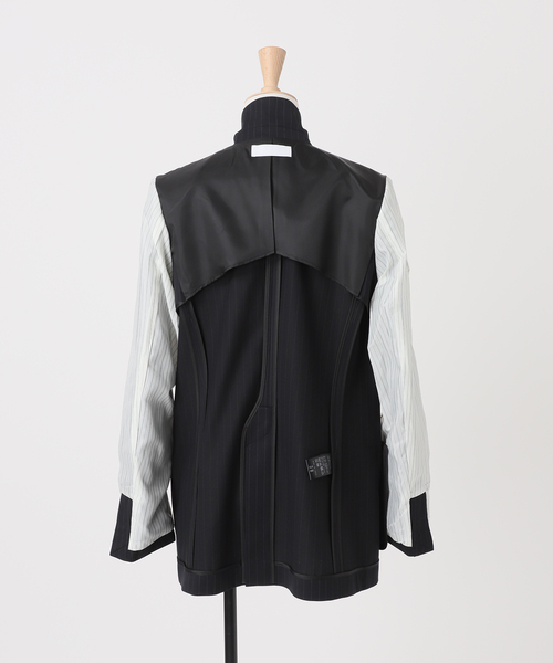 【新品】AP STUDIO／ストライプダブルブレスジャケット セール】スタンドカラーダブルZIPジャケット（ブルゾン