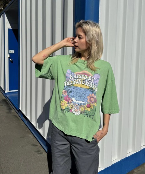 ROXY tシャツ DRINK THE WAVE TEE/ロキシーヴィンテージライク
