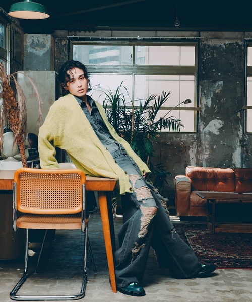 DISCOVERED（ディスカバード） ワイドパンツ ジーンズ BORO DENIM