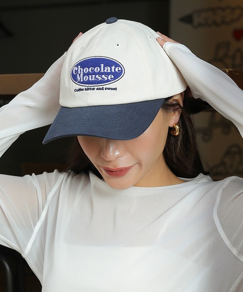 キャップ 帽子 バイカラー ロゴ 刺繍 ユニセックス レディース