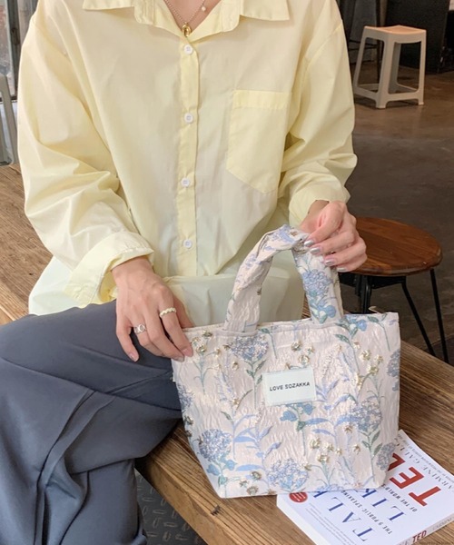 TONE SELECT GOODS トートバッグ Liaa/チャック付き 花柄 ミニトート
