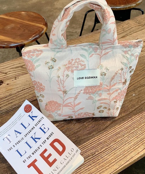 TONE SELECT GOODS トートバッグ Liaa/チャック付き 花柄 ミニトート