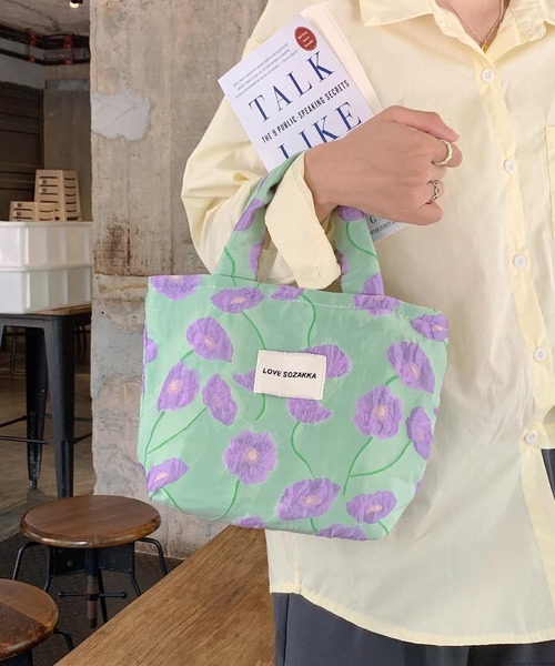 TONE SELECT GOODS トートバッグ 小さめ ミニ Liaa/チャック付き 花柄