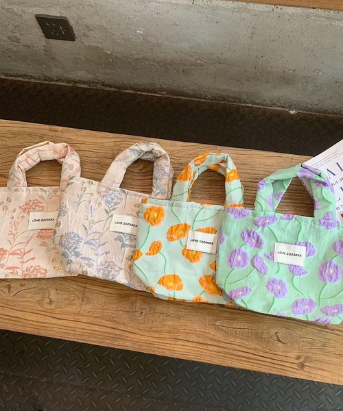 TONE SELECT GOODS トートバッグ Liaa/チャック付き 花柄 ミニトート