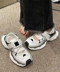 厚底 サンダル 厚底 ベルト スニーカーサンダ...の詳細画像2