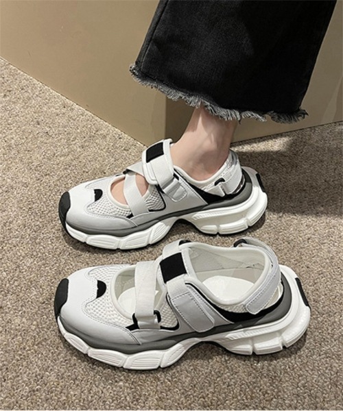 サンダル 厚底 ベルト スニーカーサンダル レディース