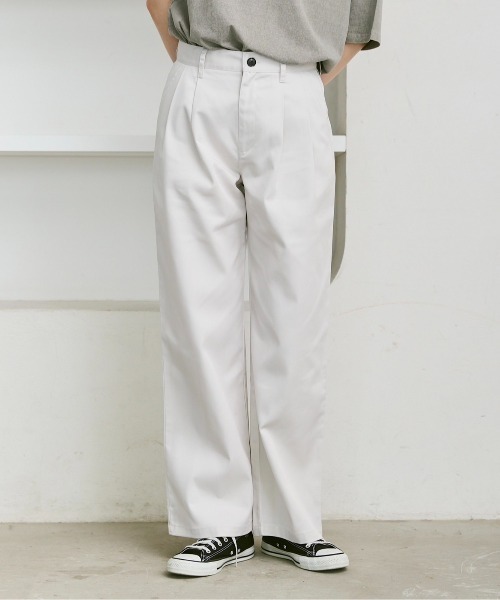 flaner チノパン Loose tuck chino pants / ルーズタックチノパン