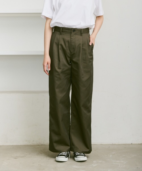 flaner チノパン Loose tuck chino pants / ルーズタックチノパン