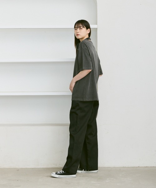 美品T. japan tuck chino pants タックチノパンツ36黒 flaner チノパン Loose tuck chino pants / ルーズタックチノパン