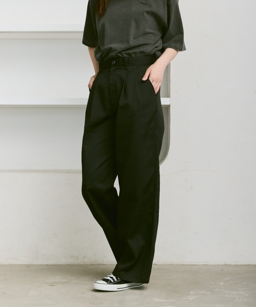 flaner チノパン Loose tuck chino pants / ルーズタックチノパン