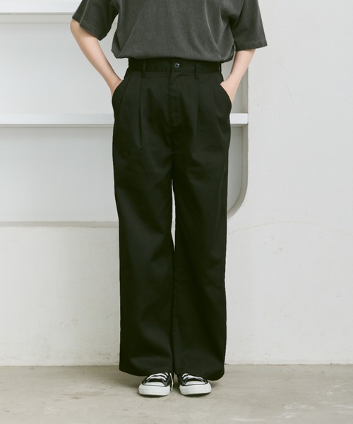 flaner チノパン Loose tuck chino pants / ルーズタックチノパン