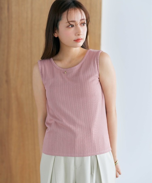 COHINA（コヒナ） タンクトップ ノースリーブ カップ付き2wayリブ