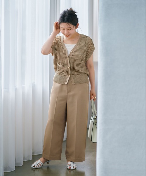 タンクトップ ノースリーブ カップ付きトリコットタンクトップ レディース LADY LIKE タンクトップ ノースリーブ フロント刺繍カップ付き