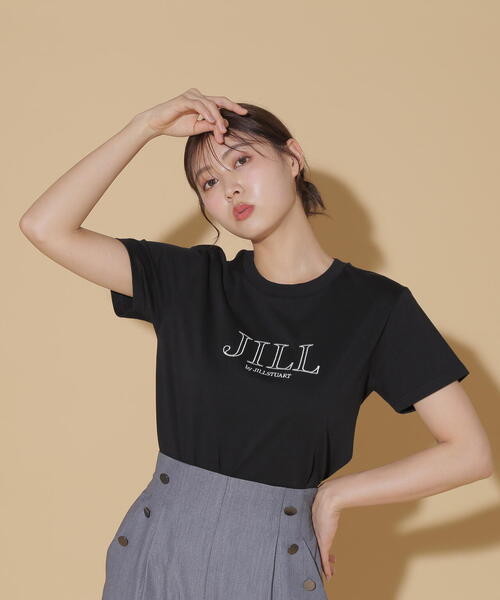 tシャツ オーガニックコットンロゴライン刺繍Ｔシャツ レディース JILL by STUART tシャツ オーガニックコットンロゴライン刺繍T