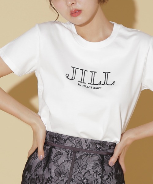 tシャツ オーガニックコットンロゴライン刺繍Ｔシャツ レディース JILL by STUART tシャツ オーガニックコットンロゴライン刺繍T