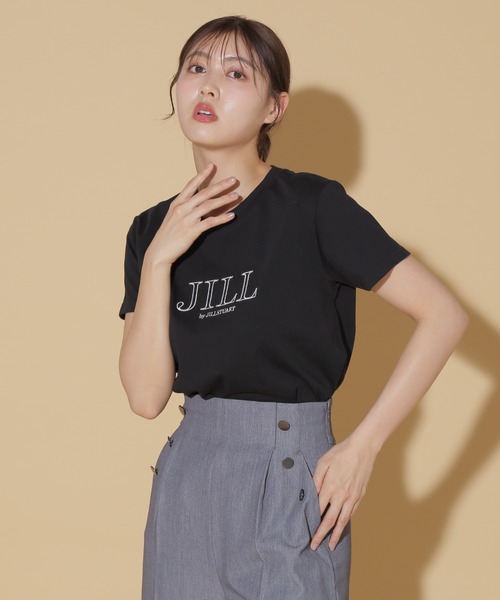 JILL by STUART tシャツ オーガニックコットンロゴライン刺繍T