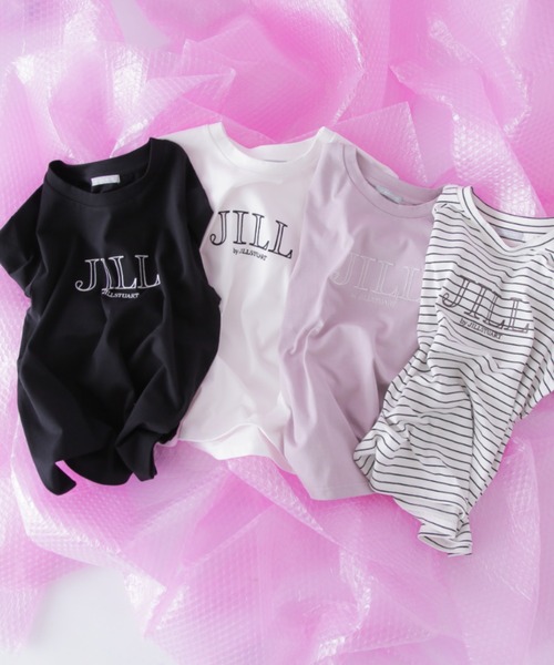 tシャツ オーガニックコットンロゴライン刺繍Ｔシャツ レディース JILL by STUART tシャツ オーガニックコットンロゴライン刺繍T