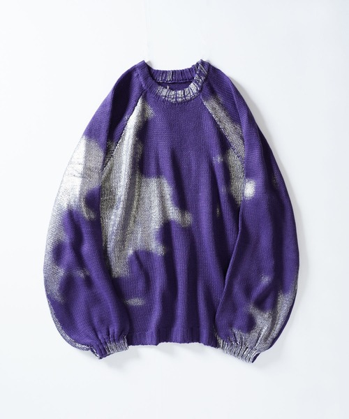 Aphlotus セーター ニット シルバー箔 グラデーショングラフィック