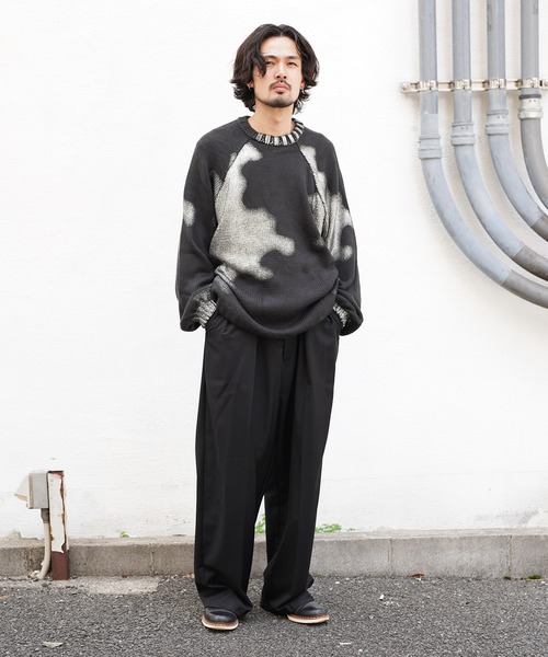 Aphlotus セーター ニット シルバー箔 グラデーショングラフィック