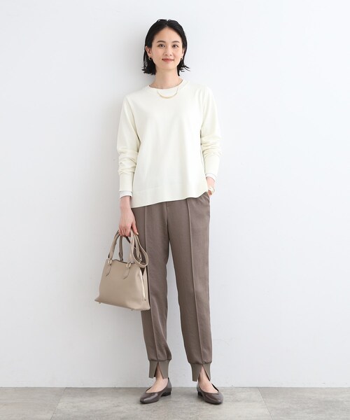 ニット セーター 「洗える／バックシャン」ストライプ柄コンビニット レディース