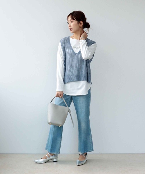 Jines ベスト ジレ ギマメッシュベスト レディース : ZOZOTOWN