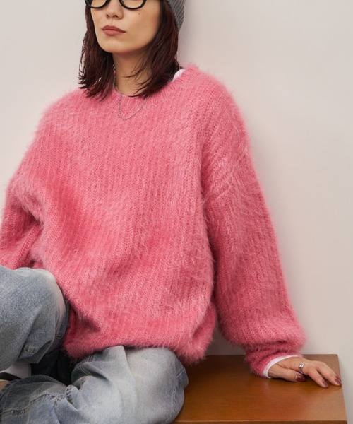 Auntie Rosa Holiday ニット セーター ラメフェザーヤーンボリューム 