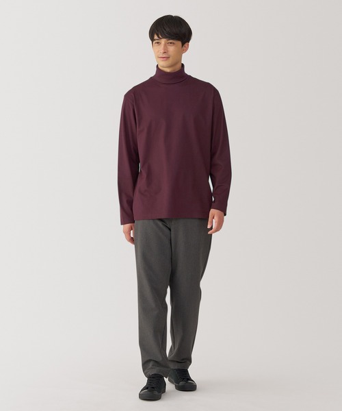 無印良品（MUJI） tシャツ 紳士 起毛タートルネック長袖Tシャツ