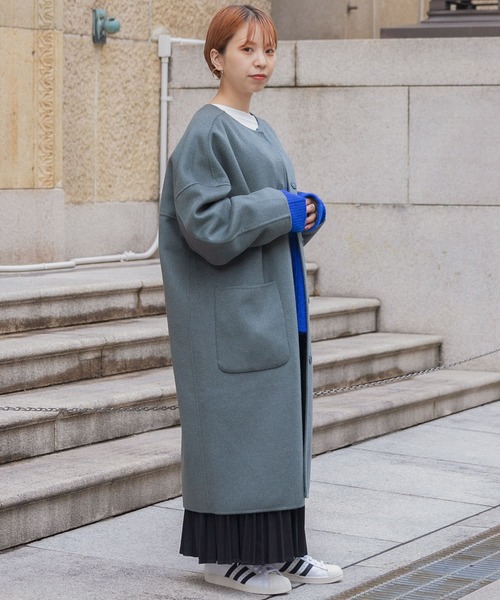「ITEMS URBANRESEARCH」 ノーカラーコート FREE ライトベージュ レディース_画像5